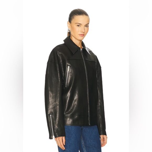 GRLFRND Alek Leather Moto in Black - Picture 3 of 5